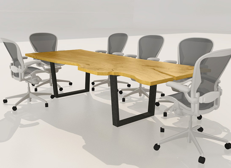 contemporary solid wood table