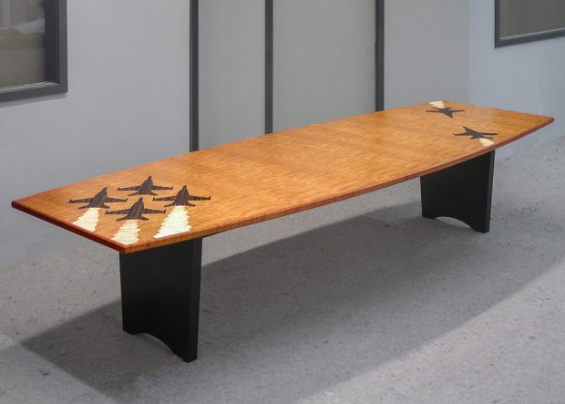 Blue Angels Pilot Association Custom Cherry Conference Table with Logo