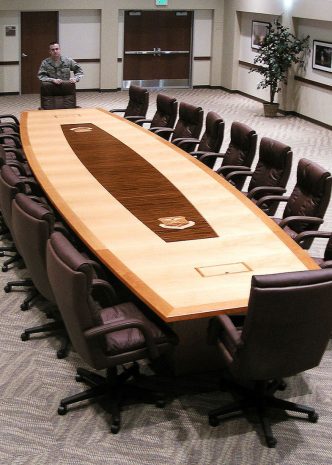 Buckley AFB Exotic Wood Conference Table