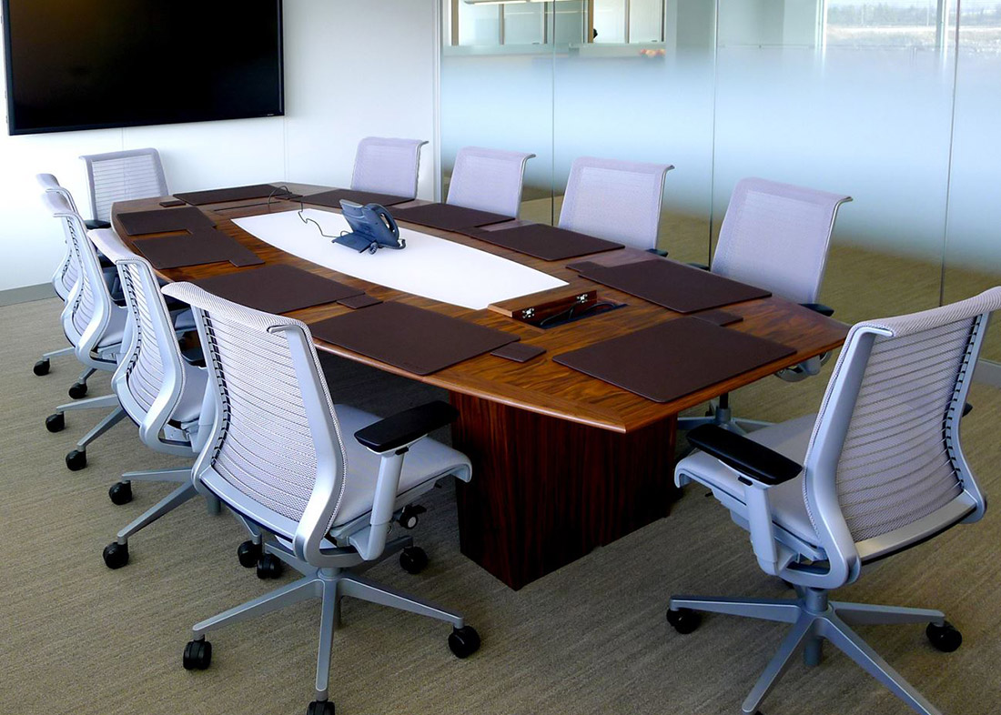 Walnut Meeting Table with Power