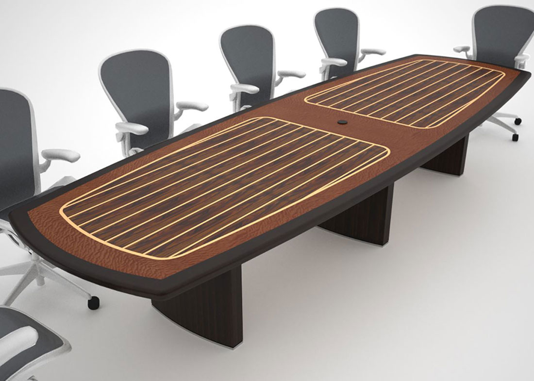 Chris Craft Style Boat Shaped Conference Table