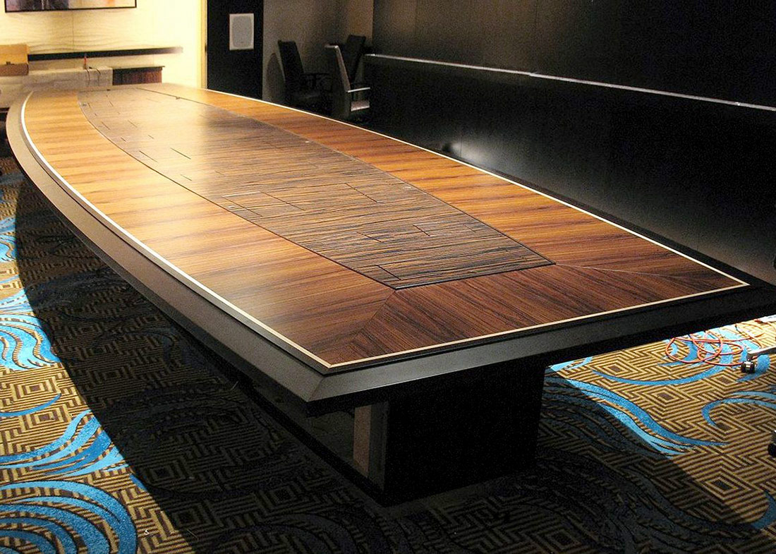 Foxwoods Boat Shaped Boardroom Table