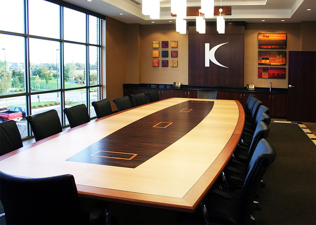 Kennedy Coe Boat Shaped Conference Table