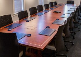 Chemical Company Powered Rectangular Conference Table