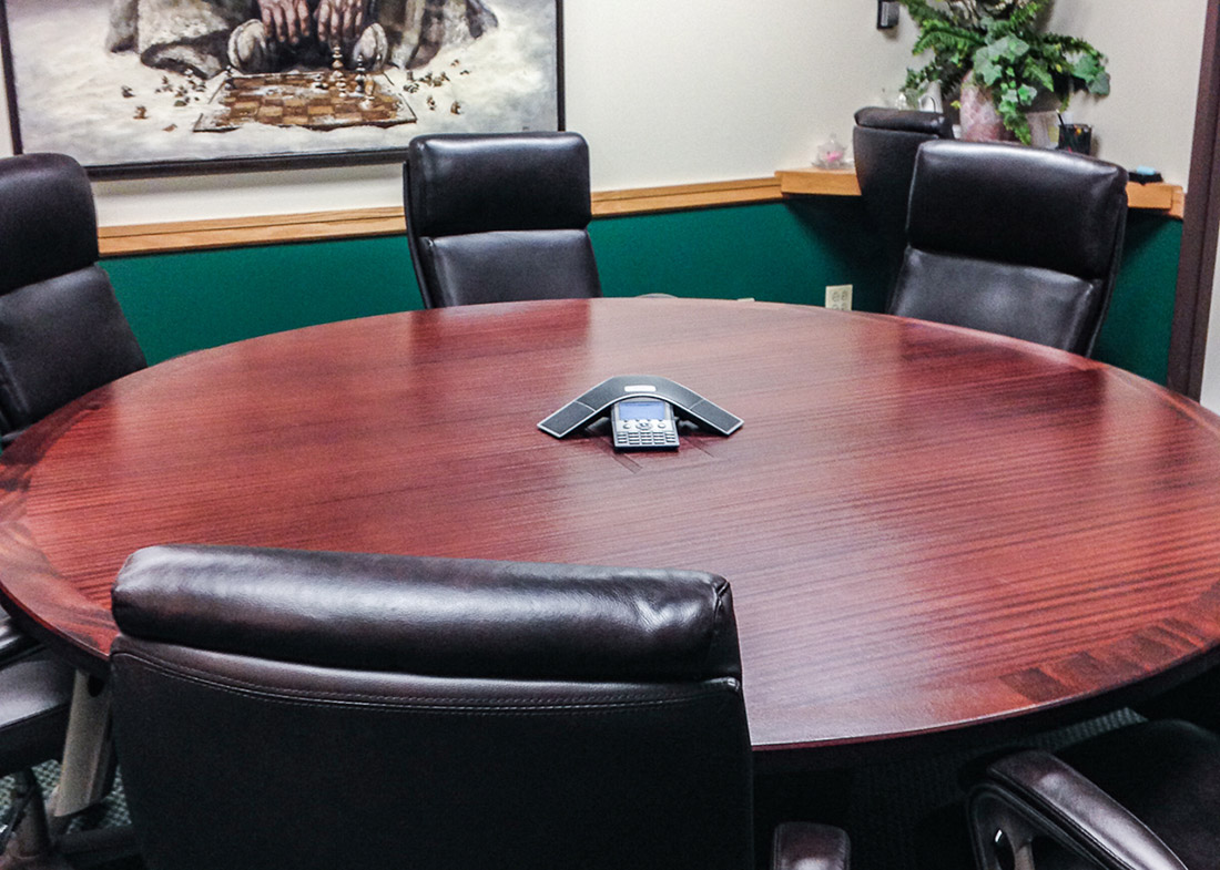 Hoey and Farina Custom Round Conference Table