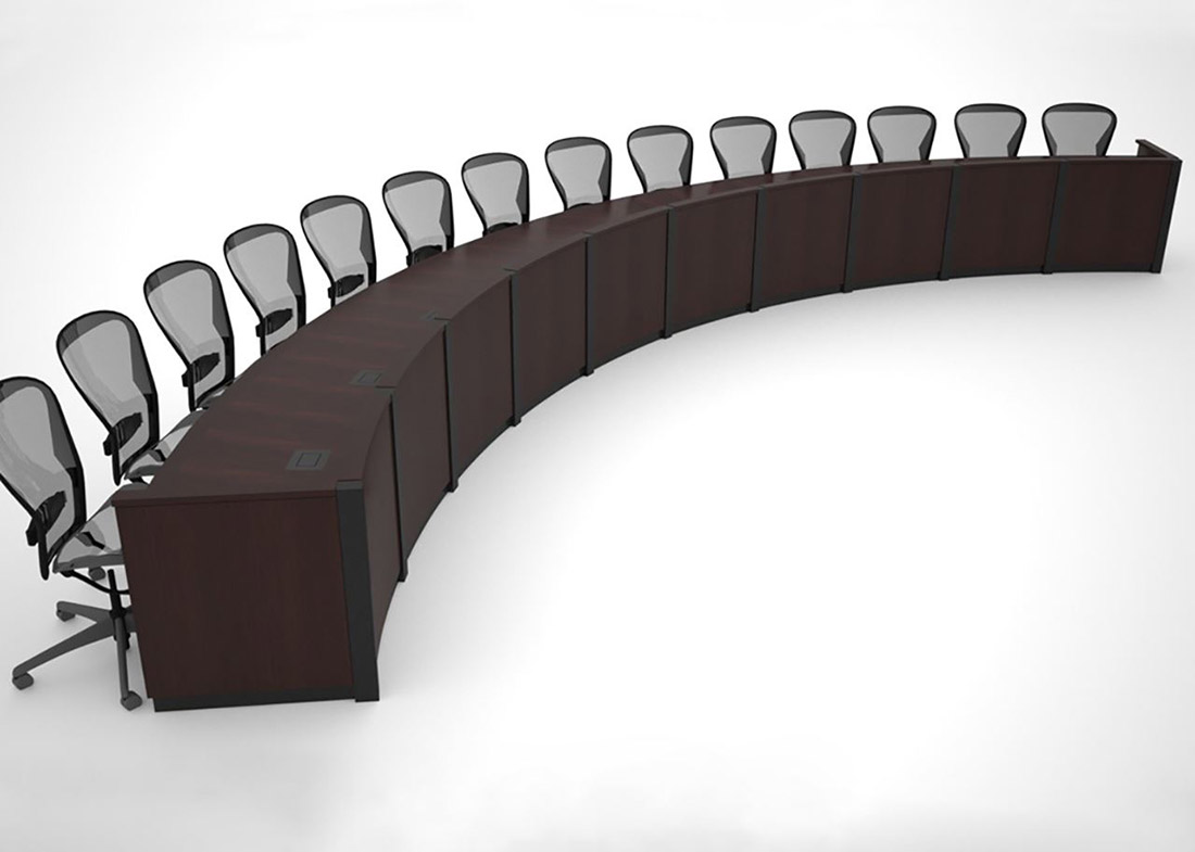 Memphis LGW Custom Curved Conference Table