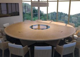 Hancock Lumber Round Conference Room Table