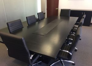 Phillips and Angley Small Black Conference Table