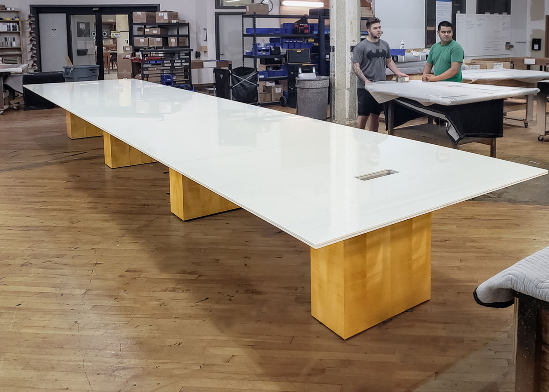 Schulte Roth & Zabel Glossy White Conference Table