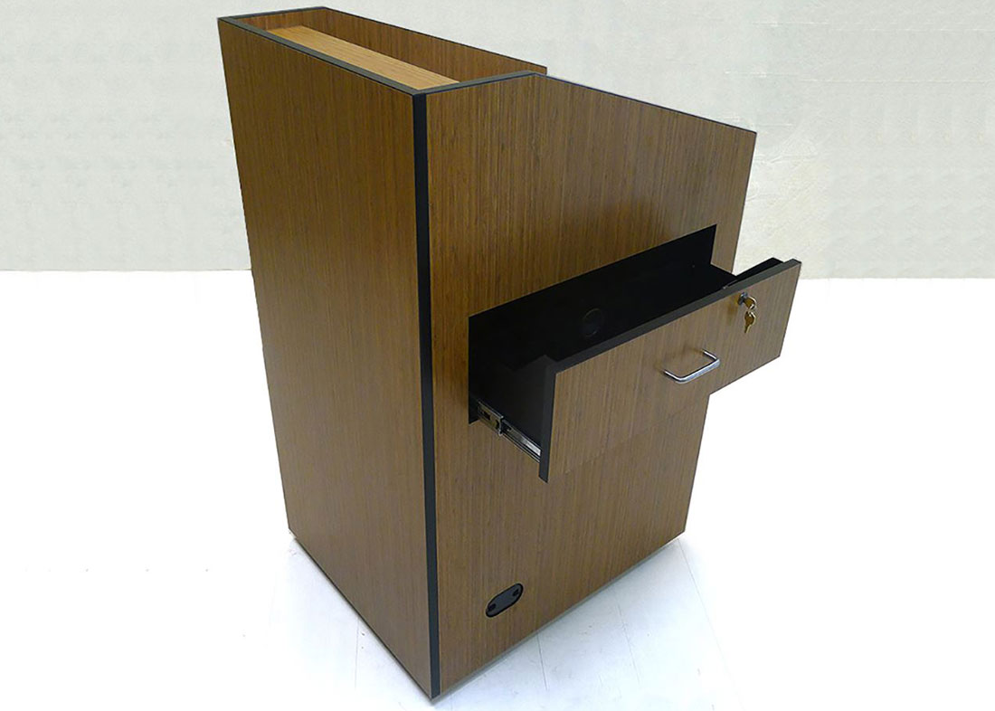 Bank Institution Standing Lectern with Drawers