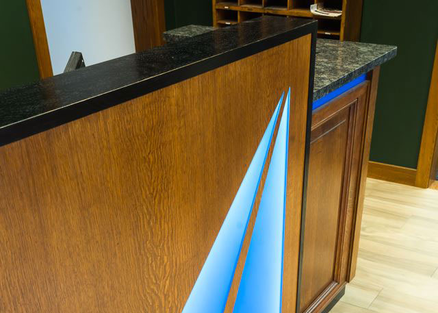 Churchill Engineers Wood Reception Desk with Logo