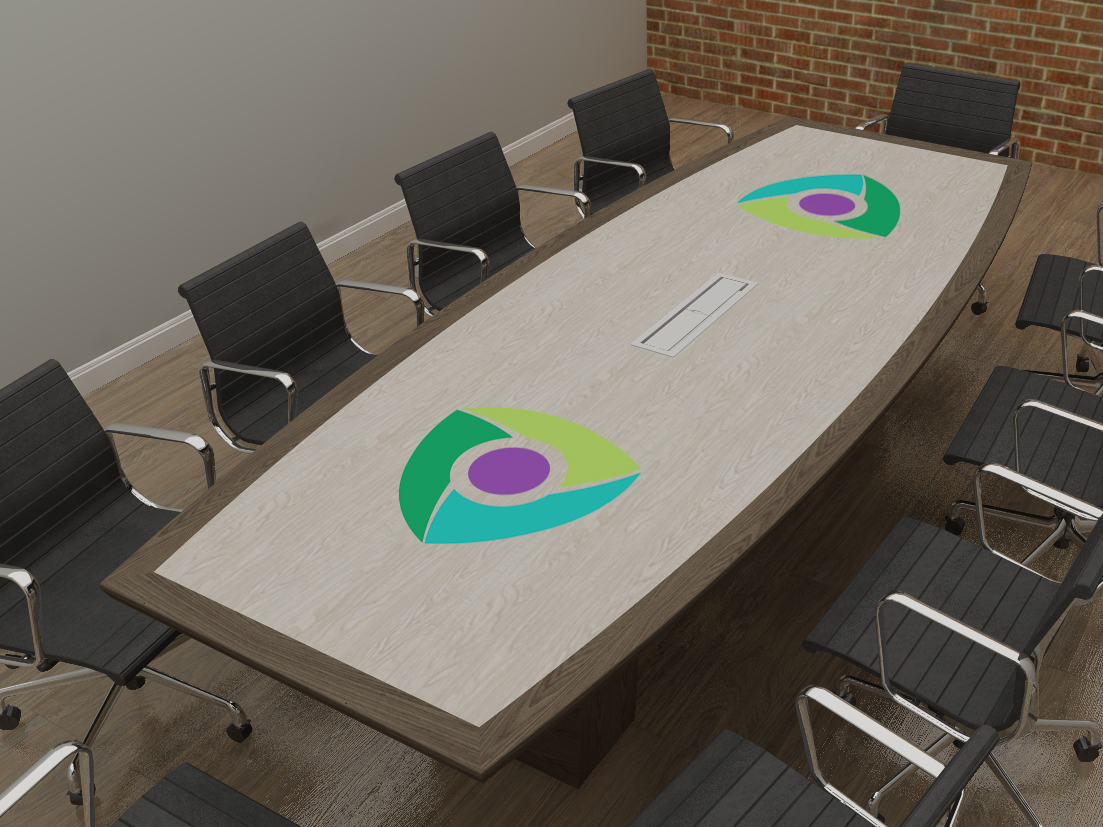colorful logo conference table
