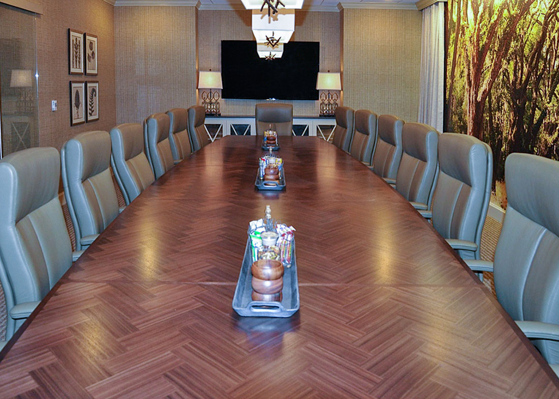 Schanen Company Large Boat Shaped Office Conference Table