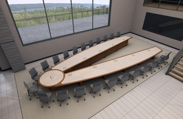 scissoring conference table